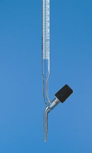 Burettes, BLAUBRAND, class AS, Boro 3,3, DE-M, straight valve cock, blue Schellbach stripe
