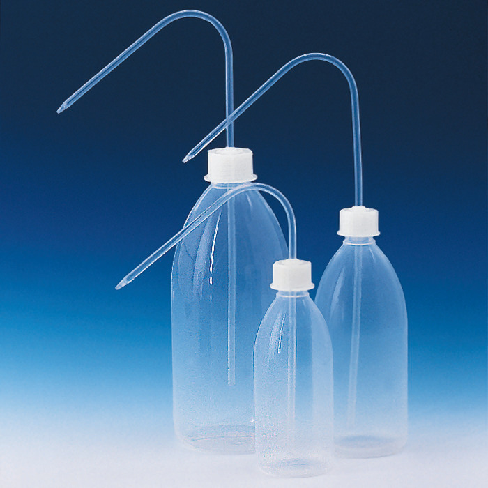 Wash bottle, PFA technical quality, narrow mouth, with screw cap ETFE, FEP tube