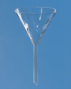 Funnels, short stem, fluted interior, Boro 3,3