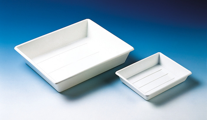Tray (photographic tray), PP, white, stackable