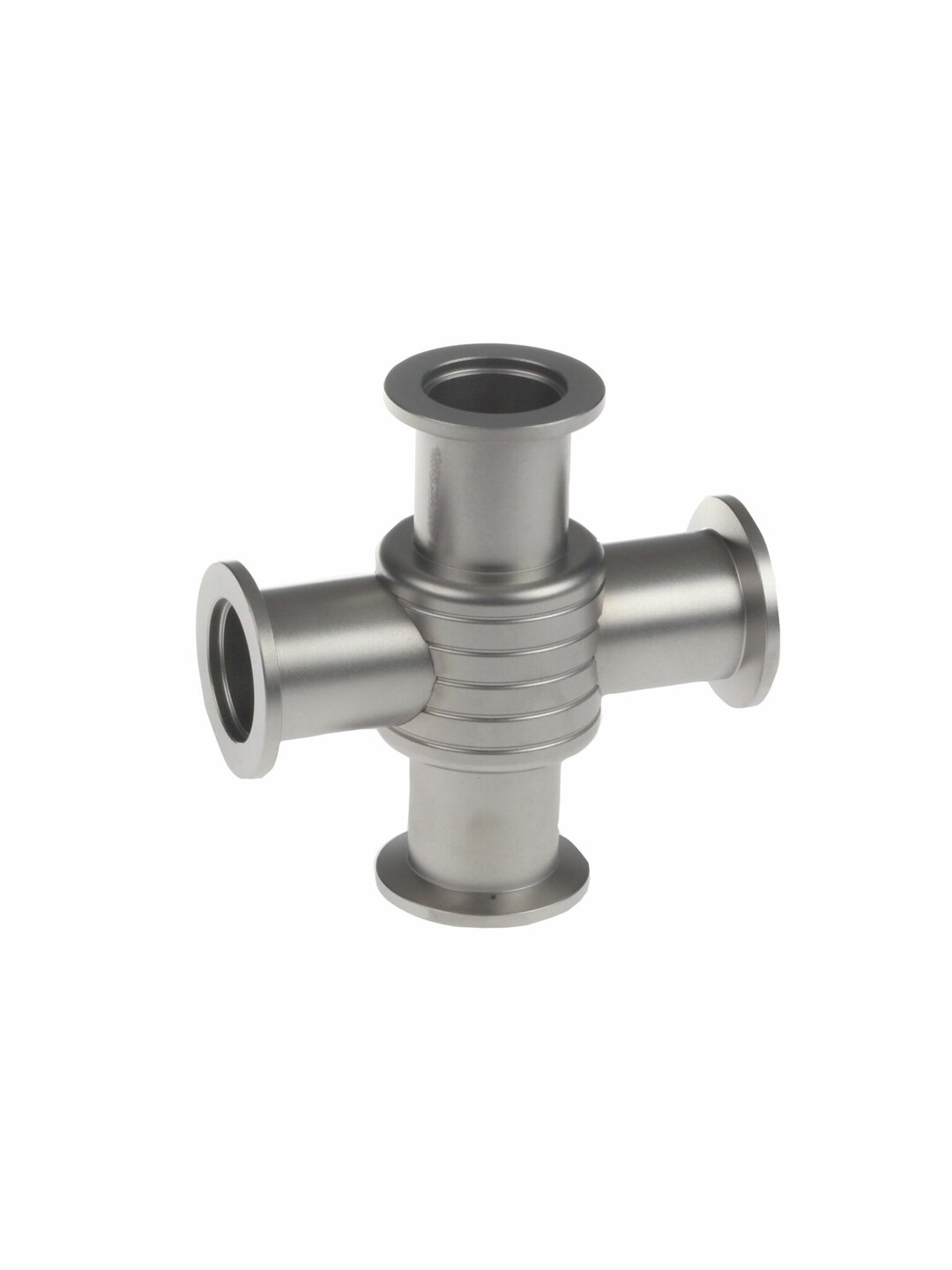 Cross piece, stainless steel,KF DN 40/40/40/40