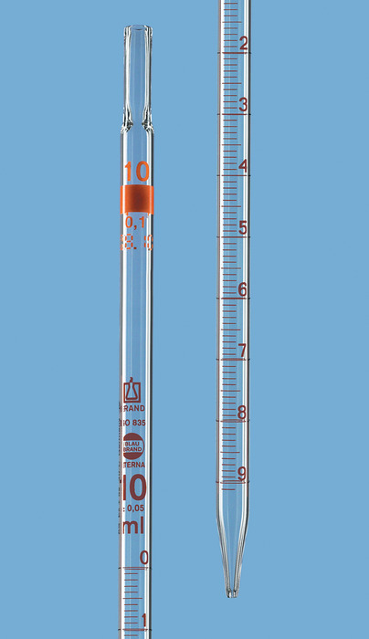 Graduated pipettes, BLAUBRAND® ETERNA, class AS, type 3, total delivery, td, ex, AR-GLAS®, DE-M