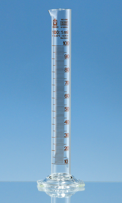Graduated cylinders, tall form, SILBERBRAND ETERNA, class B, Boro 3,3