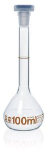 Volumetric flasks, BLAUBRAND® ETERNA, class A, DE-M, Boro 3,3, with PP stopper, ISO batch certificate