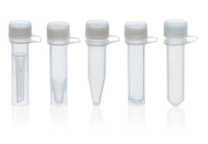 Microcentrifuge tubes, PP, with attached screw-cap, PE, ungraduated, BIO-CERT® PCR QUALITY