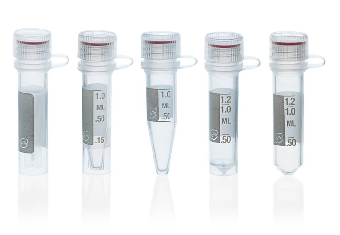 Microcentrifuge tubes, PP, with attached screw-cap, PE, transparent, BIO-CERT® PCR QUALITY