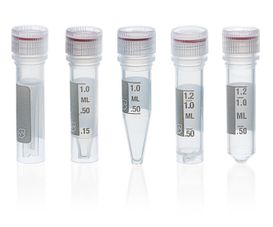 Microcentrifuge tubes with detached cap, PP, transparent, with screw cap, bulk, BIO-CERT PCR QUALITY, sterile