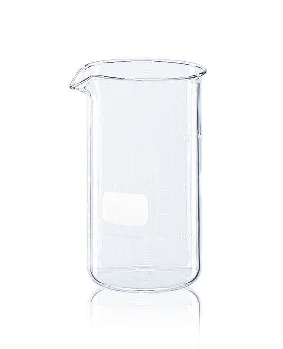 Beakers, tall form, Boro 3,3, graduated, with spout