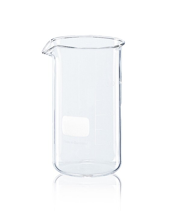 Beakers, tall form, Boro 3,3, graduated, with spout