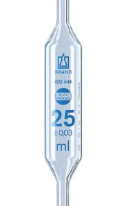 Bulb pipettes, BLAUBRAND, class AS, 2 marks, blue printed scale, AR-GLAS, DE-M