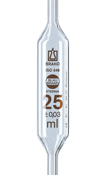 Bulb pipettes, BLAUBRAND® ETERNA, class AS, 1 mark, AR-GLAS®, DE-M