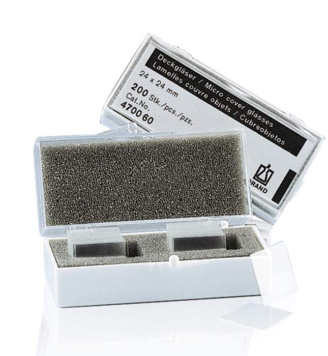 Cover glasses, thickness no. 1, pure white