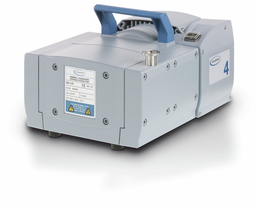 Diaphragm pump MD 4 NT, three stage,certification (NRTL): C/US,230 V / 50-60 Hz, UK/IN mains cable