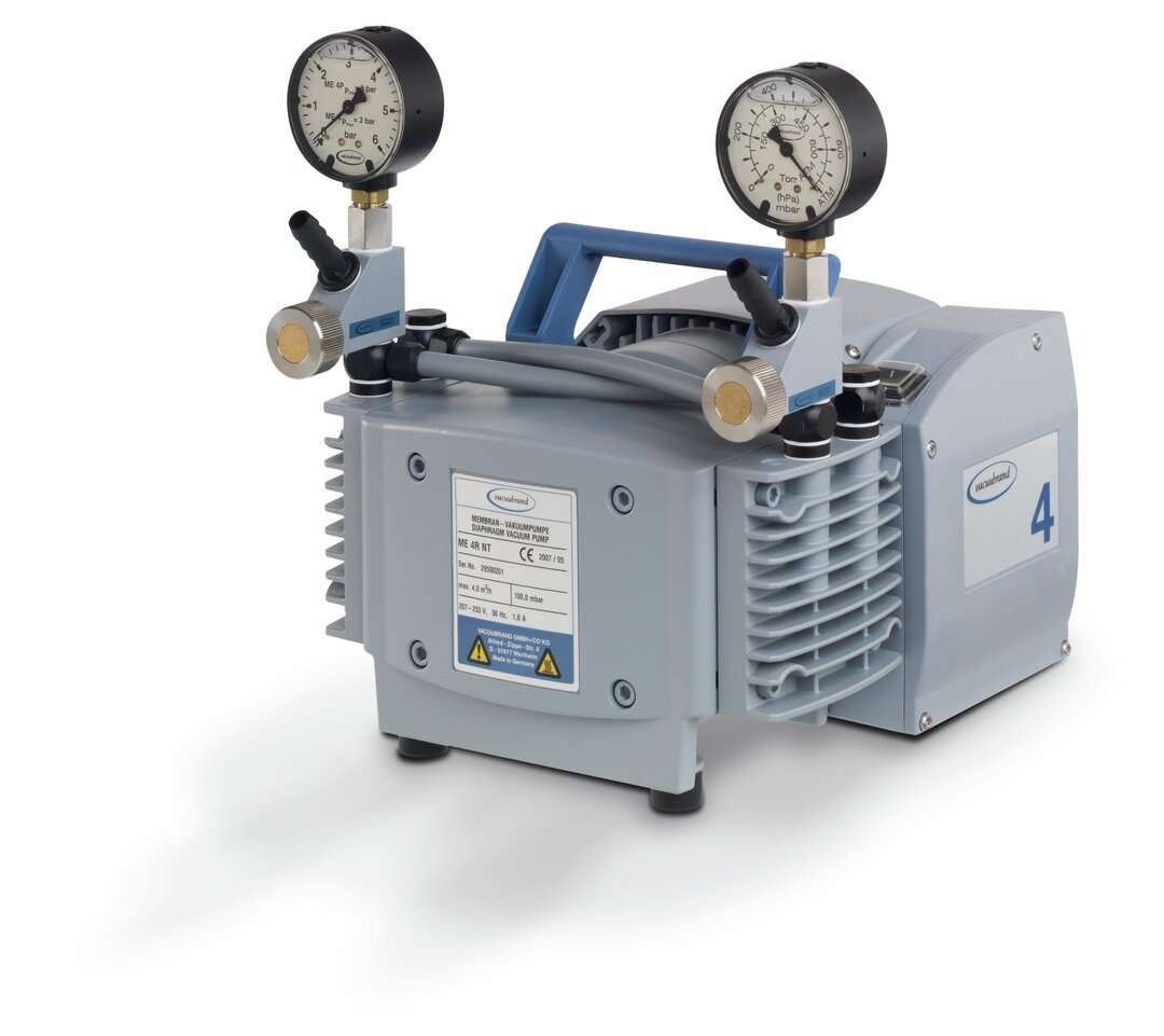 Diaphragm pump ME 4R NT, one stage,certification (NRTL): C/US230 V / 50-60 Hz, mains cable UK/IN