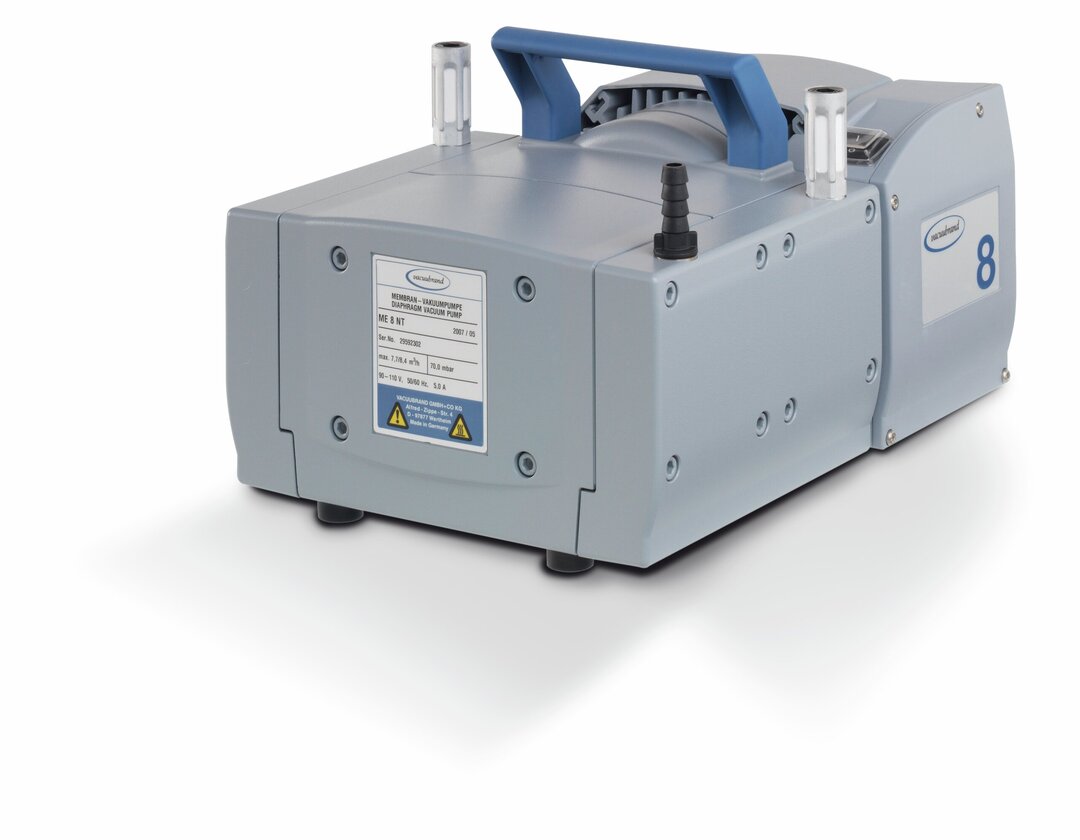 Diaphragm pump ME 8 NT, one stage,certification (NRTL): C/US,230 V / 50-60 Hz, UK/IN mains cable