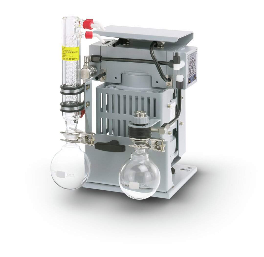 Chemistry vacuum system MZ 2C EX + AK+EKtwo stage, 230 V / 50 Hzwith ATEX approval:pumping chamber (pumped gases):II 2G Ex h IIC T3 Gb Xenvironment (without inert purge gas):II 3G Ex h IIB T4 Gc Xenvironment (with in
