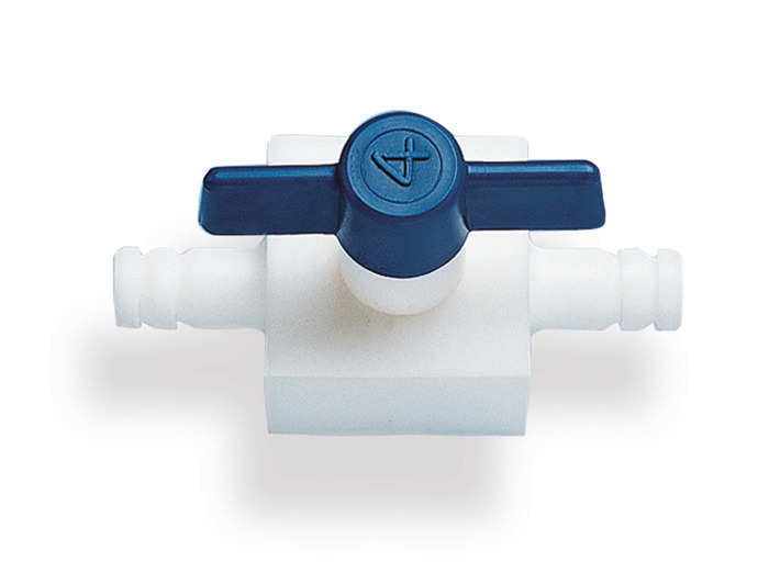 Stopcocks, PTFE, one-way, With nozzles