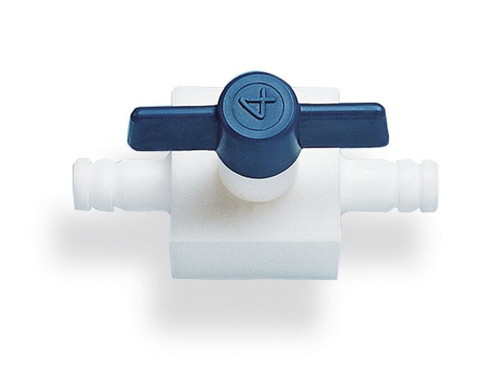 Stopcocks, PTFE, one-way, With nozzles