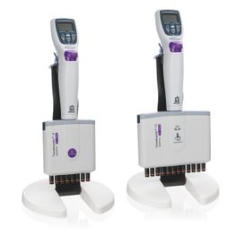 Multi-channel micropipette, incl. individual stand, Transferpette® -8/12 electronic, 50 - 1,250 µl, DE-M