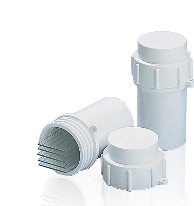 Transport box for microscope slides, PP, round